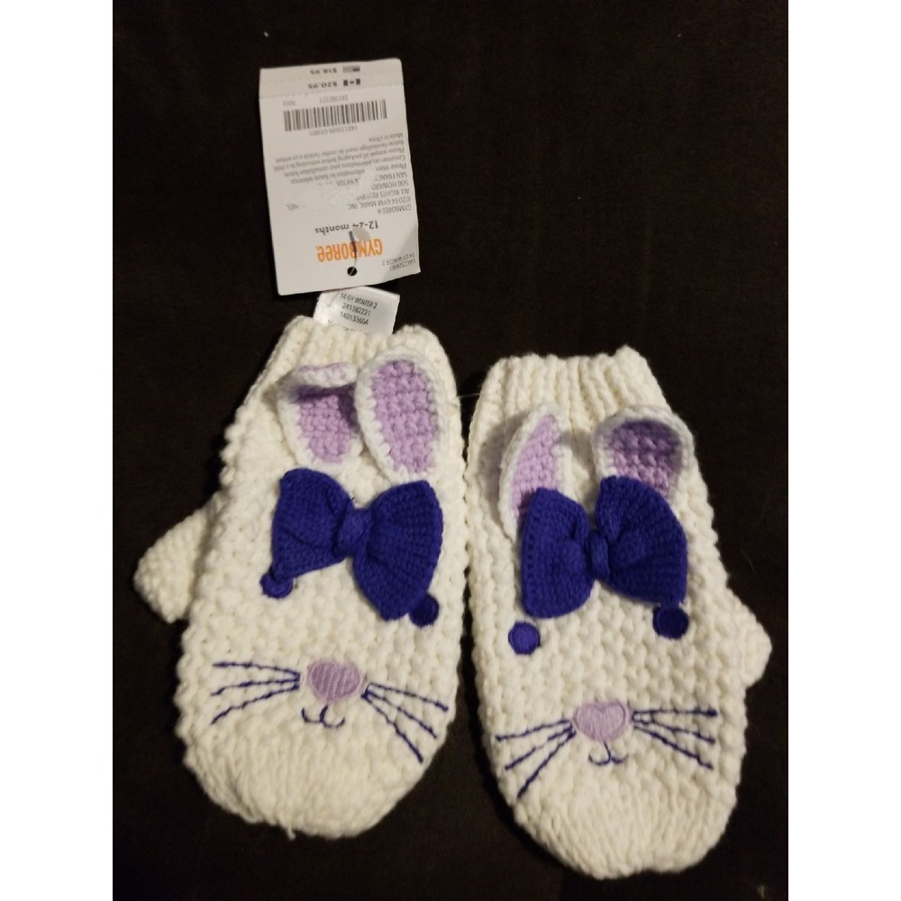 Gymboree lavender bunny mittens 12 24 mo